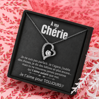 14k Collier cœur en or blanc - À mon Trésor - Élégant