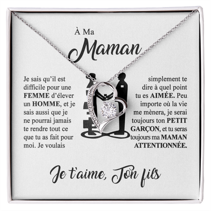 À ma Maman - Je t'aime - Collier cœur