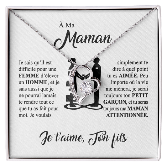 À ma Maman - Je t'aime - Collier cœur