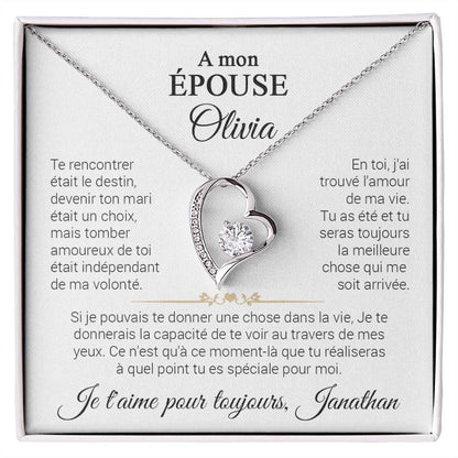 À ma Belle épouse - Collier coeur personnalisé