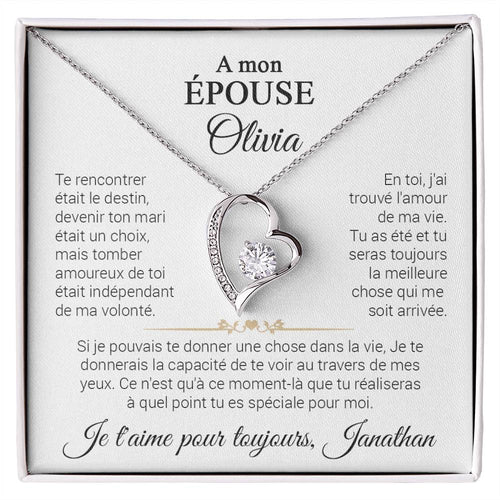 À ma Belle épouse - Collier coeur personnalisé