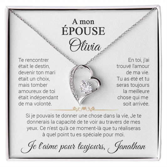 À ma Belle épouse - Collier coeur personnalisé