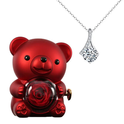 Rose Éternelle - Collier Cœur