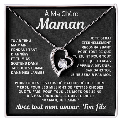 À ma Maman bien-aimée - Collier cœur