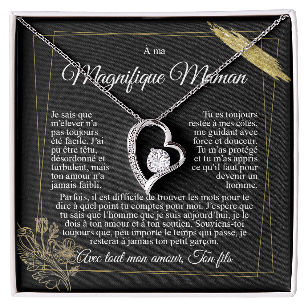 À ma Maman - Je t'aime de la part de mon fils - Collier cœur