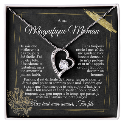 À ma Maman - Je t'aime de la part de mon fils - Collier cœur