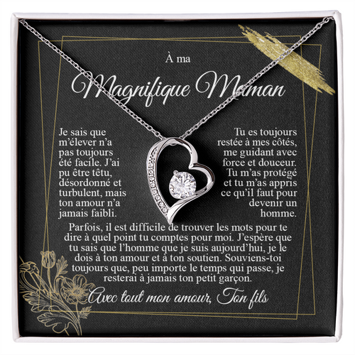 À ma Maman - Je t'aime de la part de mon fils - Collier cœur