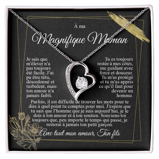 À ma Maman - Je t'aime de la part de mon fils - Collier cœur