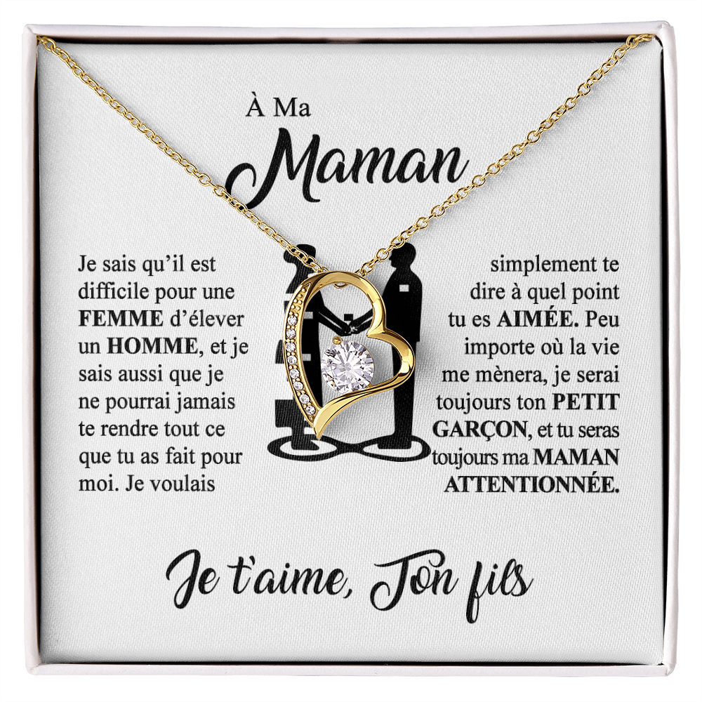 À ma Maman - Je t'aime - Collier cœur