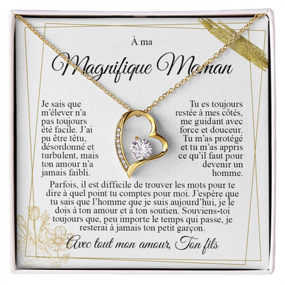 À ma Maman - Collier cœur Je t'aime