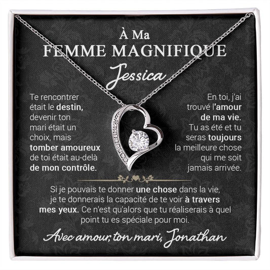 À ma Belle épouse - Collier coeur personnalisable