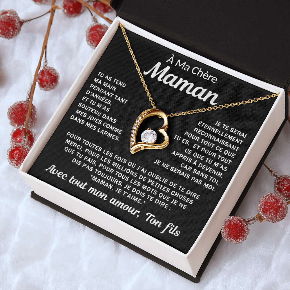 À ma Maman bien-aimée - Collier cœur