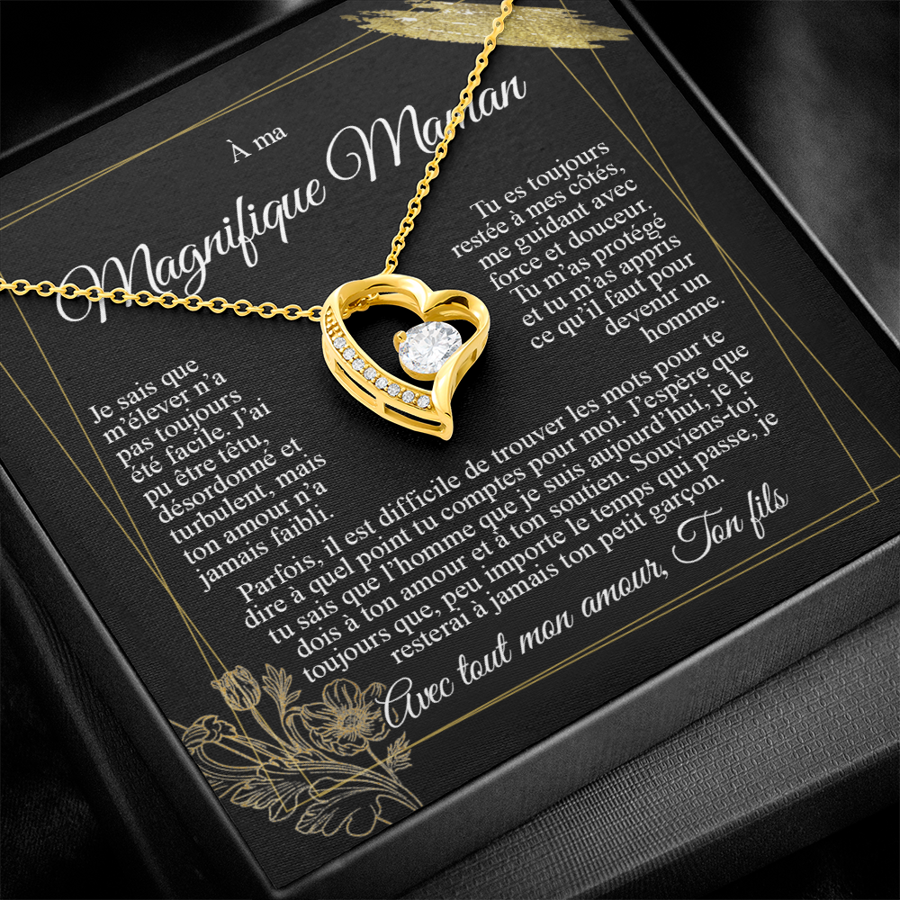 À ma Maman - Je t'aime de la part de mon fils - Collier cœur