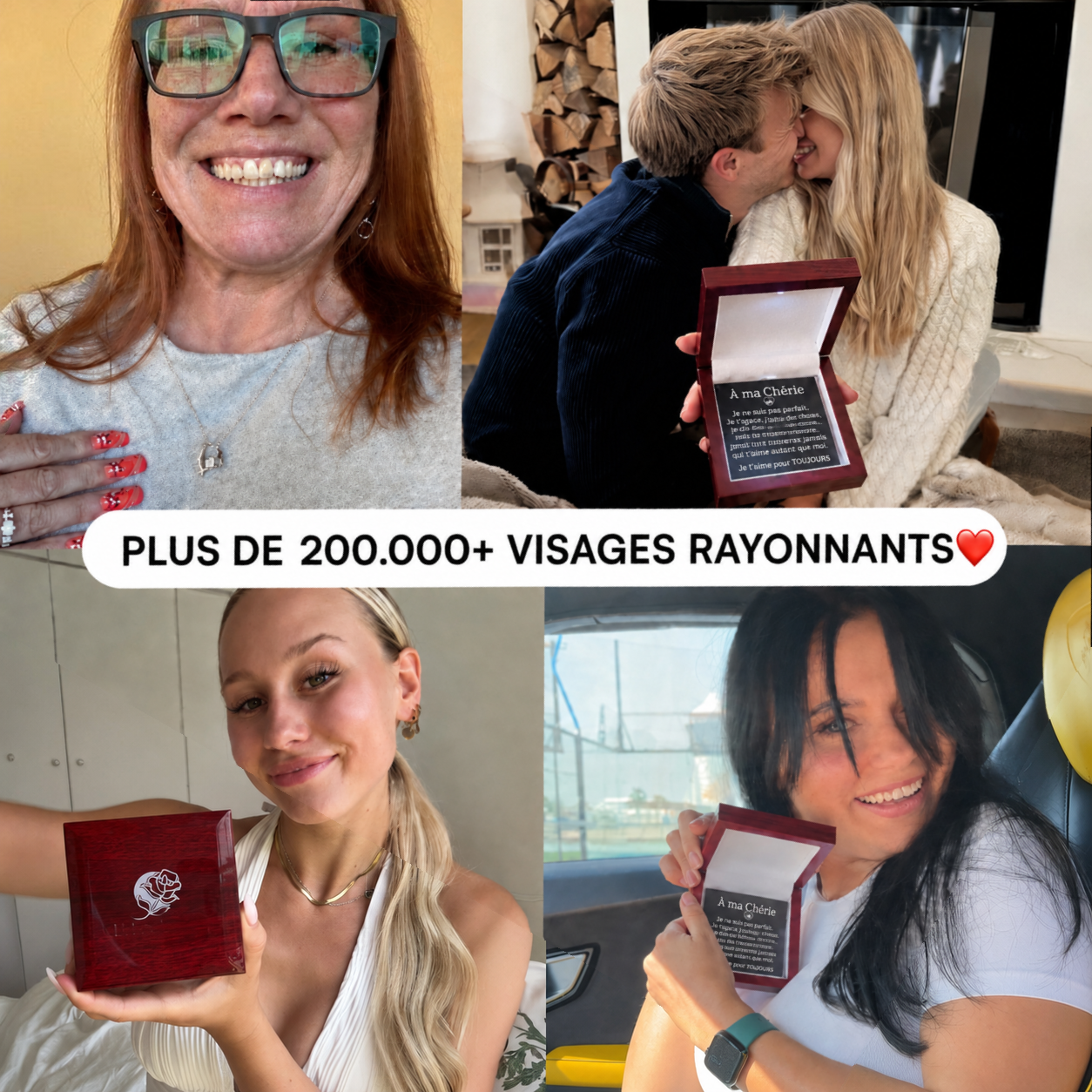 14k Collier cœur en or blanc - À mon Trésor - Élégant