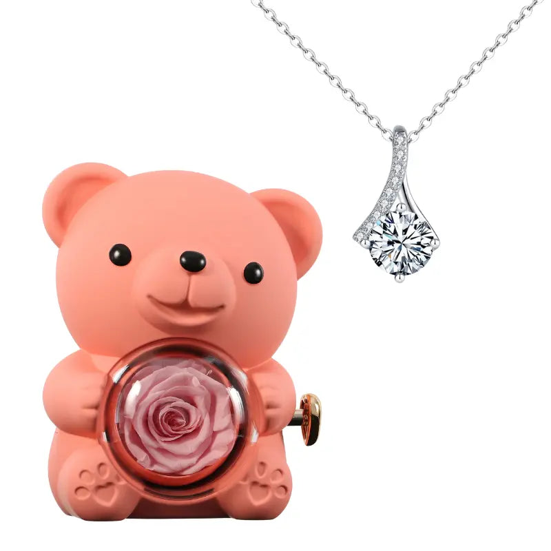 Rose Éternelle - Collier Cœur