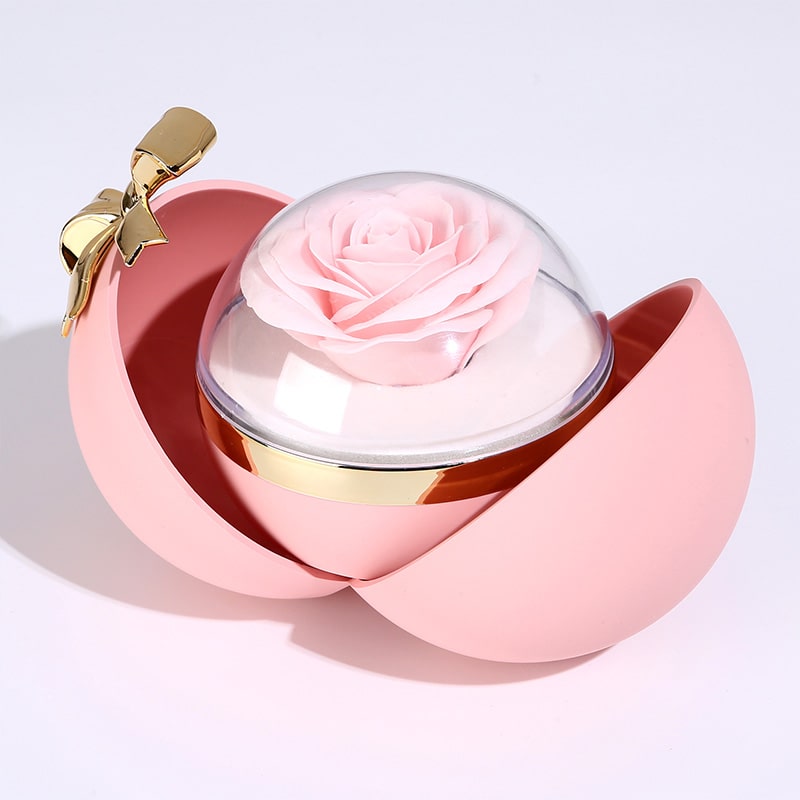 Boîte à bille rose - Avec gravure double chaîne cardiaque