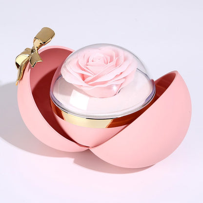 Boîte à bille rose - Avec gravure double chaîne cardiaque