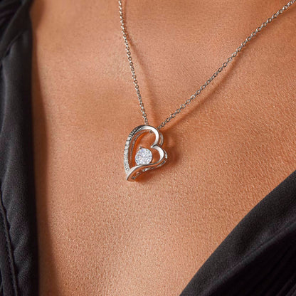 14k Collier cœur en or blanc - À mon Trésor - Élégant
