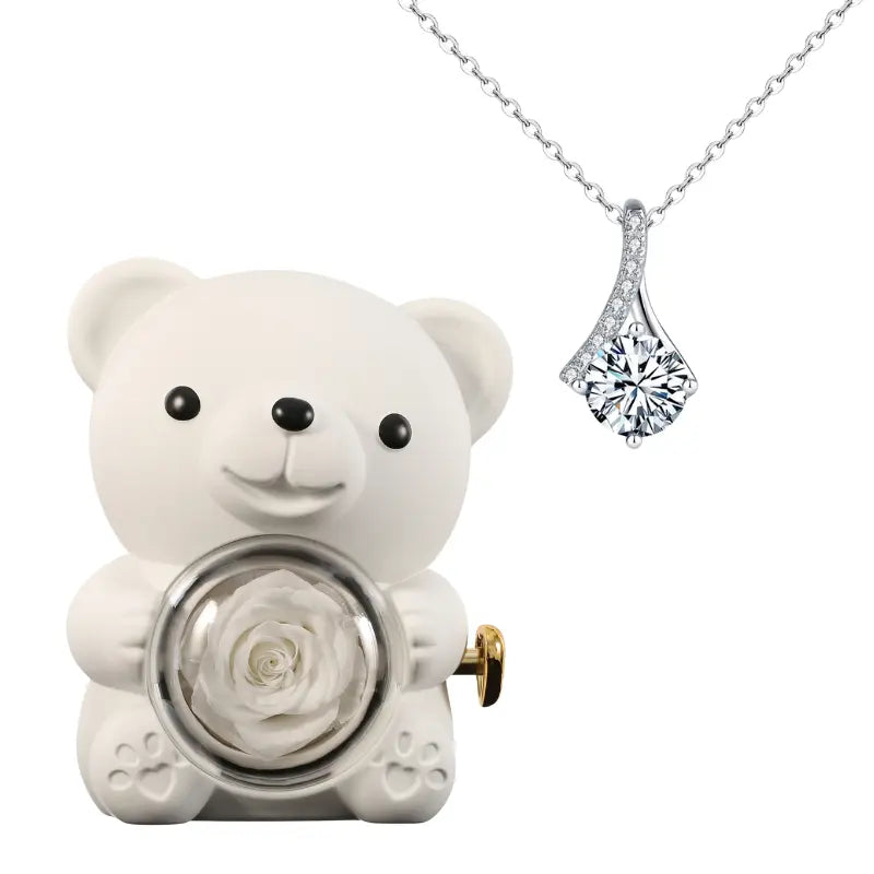 Rose Éternelle - Collier Cœur