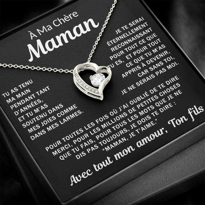 À ma Maman bien-aimée - Collier cœur