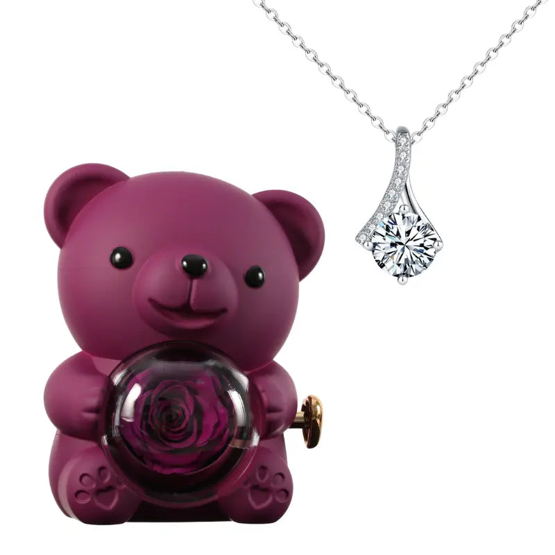 Rose Éternelle - Collier Cœur