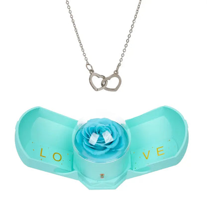 Coffret Harmonie Rose Éternelle avec Collier Gravé