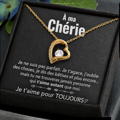 14k Collier cœur en or blanc - À mon Trésor - Élégant