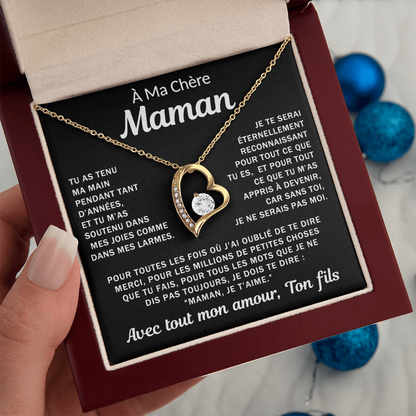 À ma Maman bien-aimée - Collier cœur