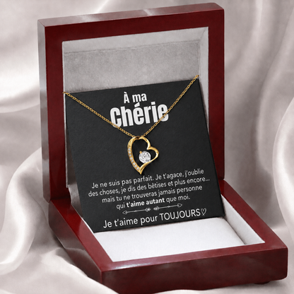 14k Collier cœur en or blanc - À mon Trésor - Élégant