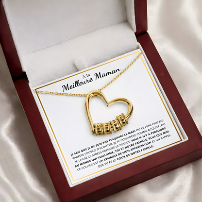 À la meilleure maman — collier cœur personnalisé