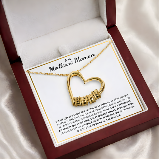 À la meilleure maman — collier cœur personnalisé