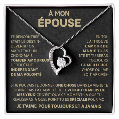 À mon  Épouse - Collier coeur