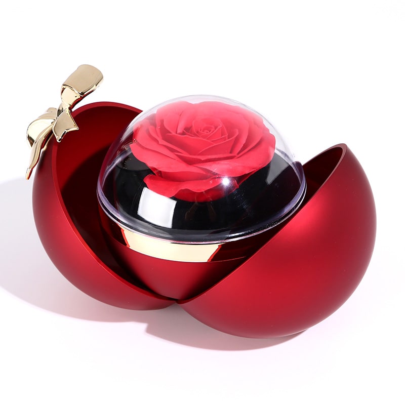 Boîte à bille rose - Avec gravure double chaîne cardiaque