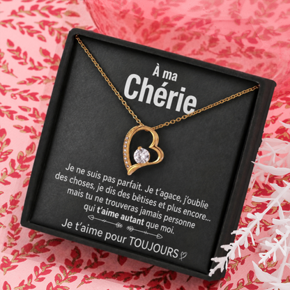 14k Collier cœur en or blanc - À mon Trésor - Élégant