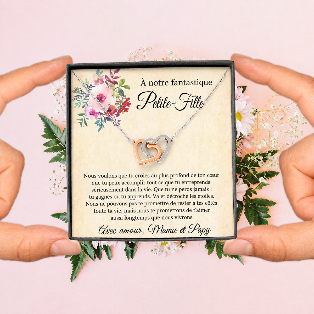 À notre Petite-fille - Deux cœurs à jamais unis, Mamie & Papy