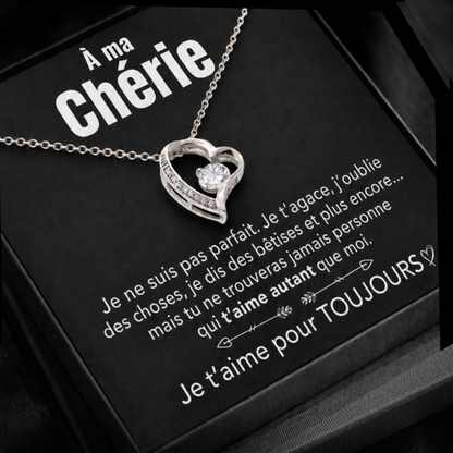 14k Collier cœur en or blanc - À mon Trésor - Élégant
