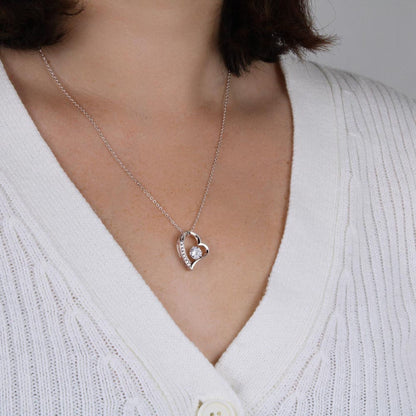 14k Collier cœur en or blanc - À mon Trésor - Élégant